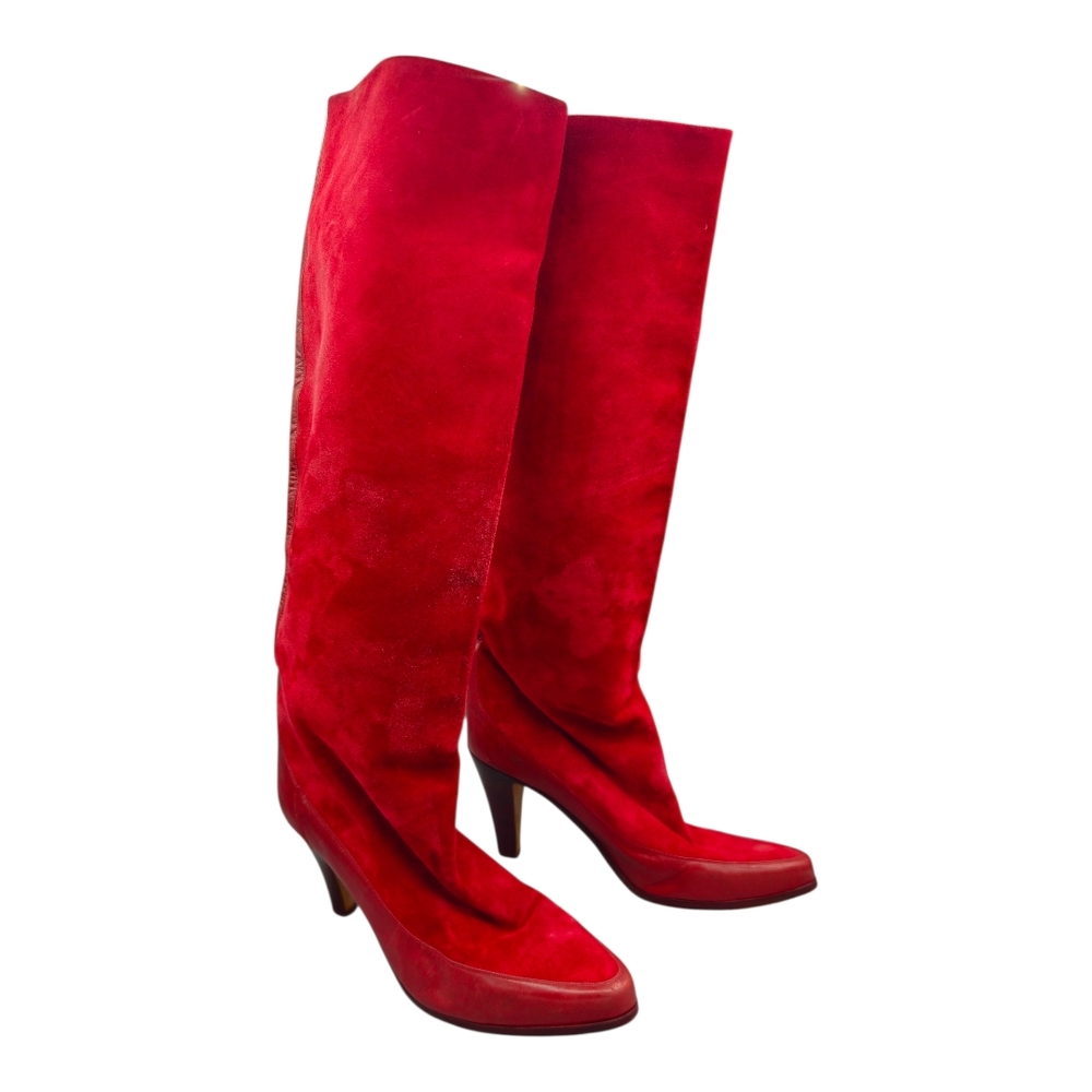 Andrea PFister Vitage Red Heeled Boots for Women